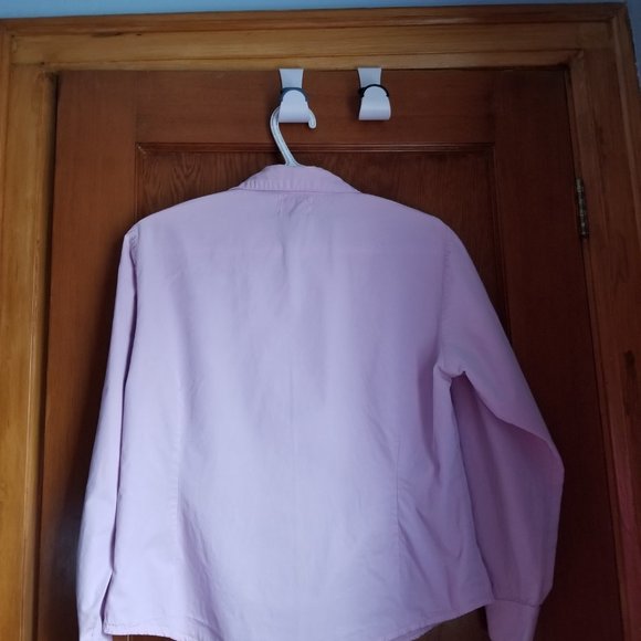 Vintage pale pink, cotton, S, M, close fit, rounded base, shirt style, SQV - Picture 2 of 7